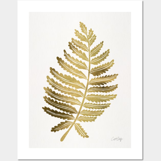 fern leaf gold Wall Art by CatCoq